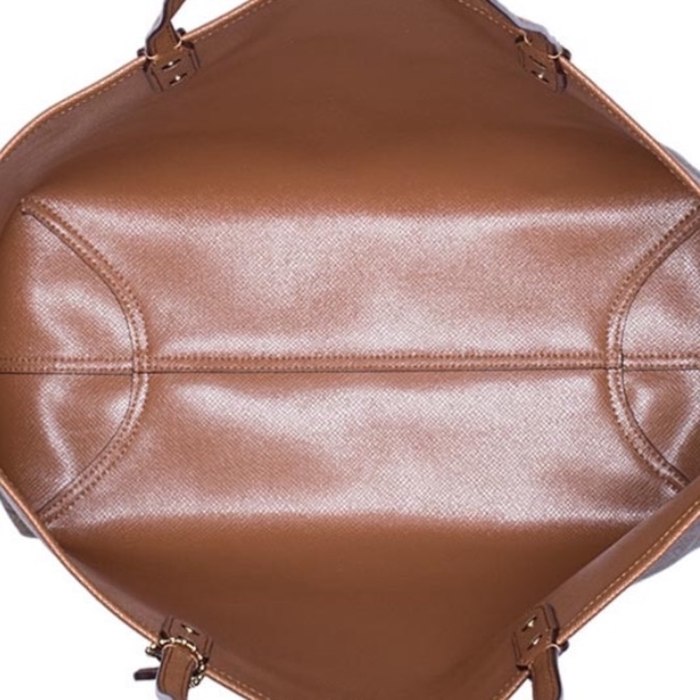 COACH REVERSIBLE SIGNATURE CITY TOTE KHAKI SADDLE - Picture 3 of 7